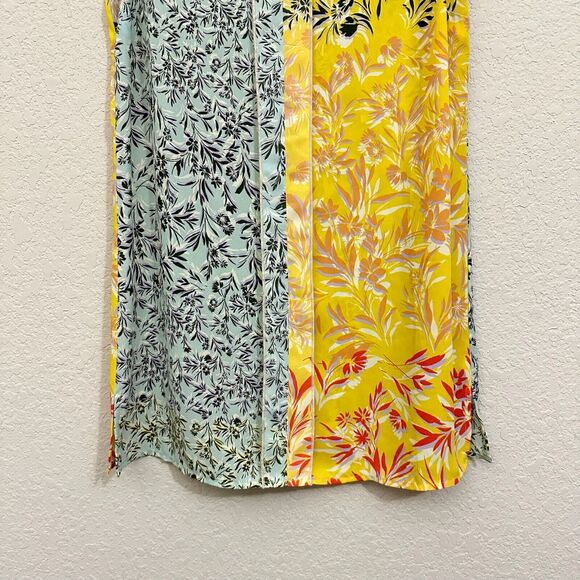 CABI Golden Glow Split Hem Tunic Top Floral Sleeveless Blouse Summer - Picture 4 of 9